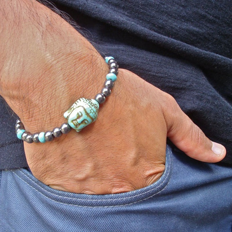 Bracelet Bouddha tibétain Pierre Turquoise