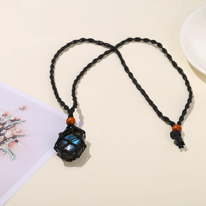 Collier Pierre Labradorite Tressé