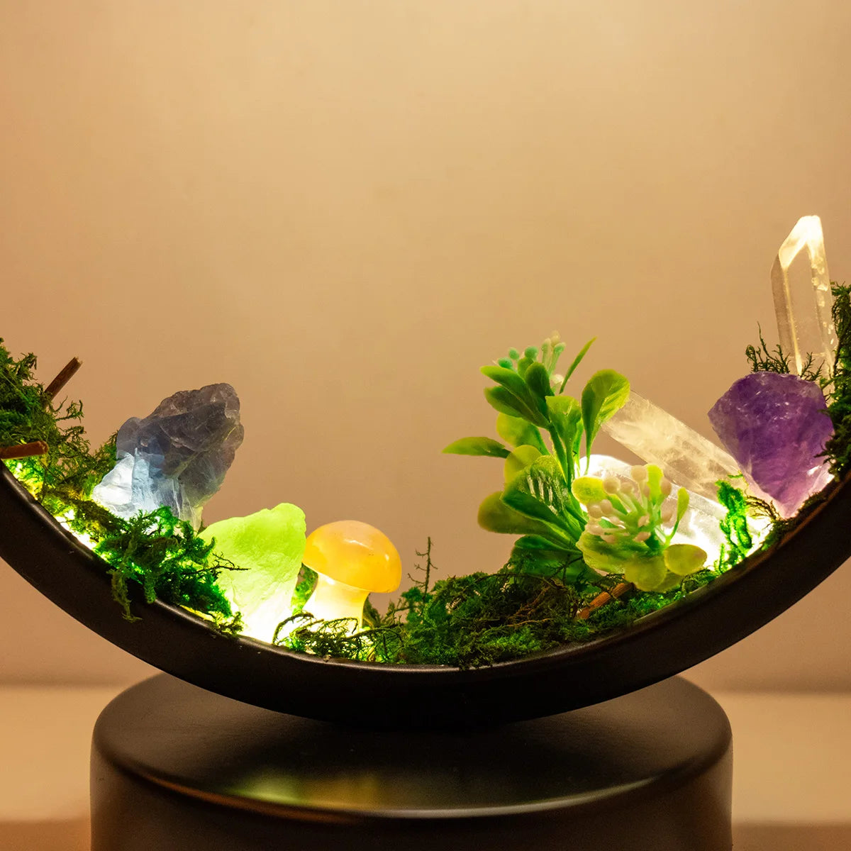 Quarz-Wald-Nachttischlampe