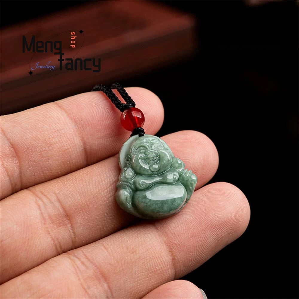 Doppelter Relief-Buddha-Anhänger aus Jade