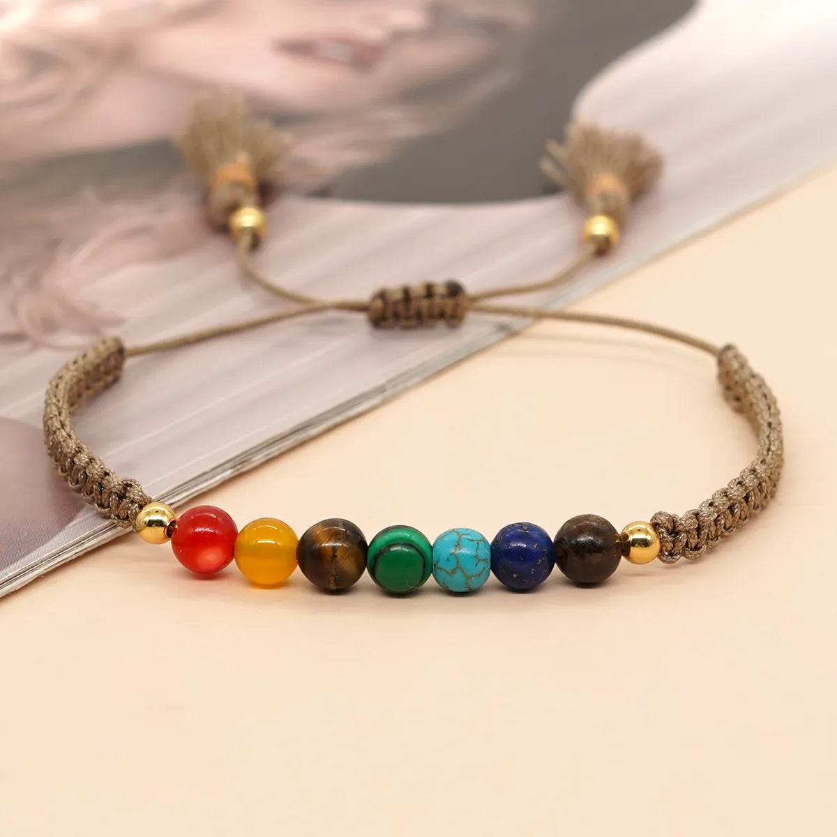 Bracelet Avec 7 Chakras Tressés