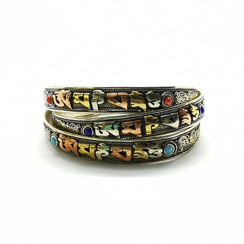 Tibetisches Mantra-Manschettenarmband