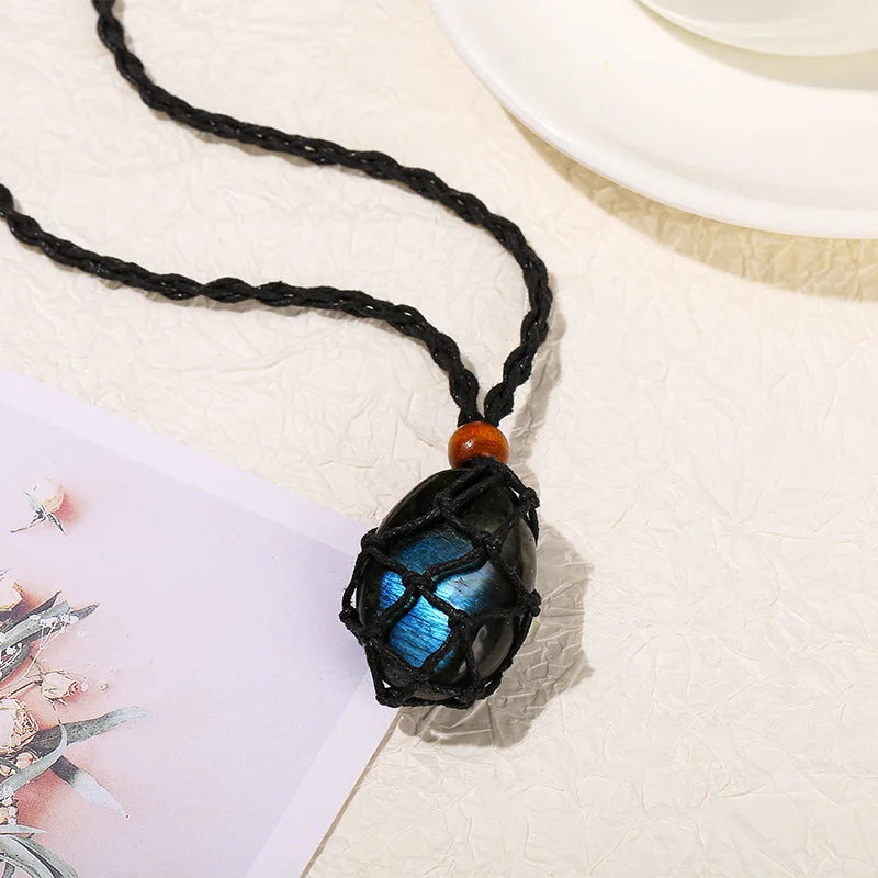 Collier Pierre Labradorite Tressé