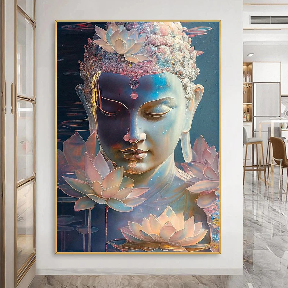 Tableau Bouddha Et Lotus