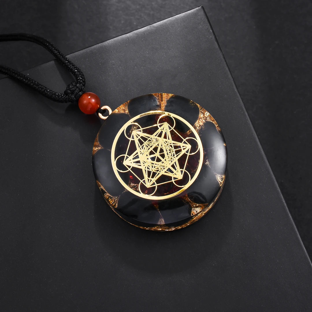 Pendentif En Obsidienne Métatron