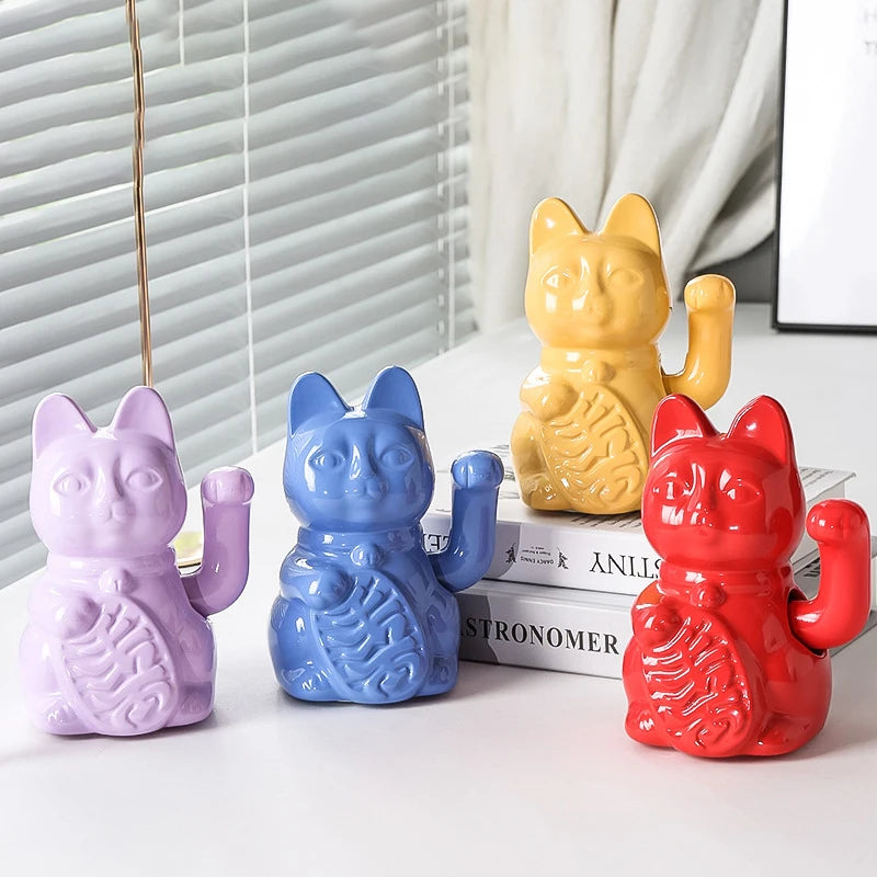 Chat Porte-Bonheur Maneki Neko en Céramique