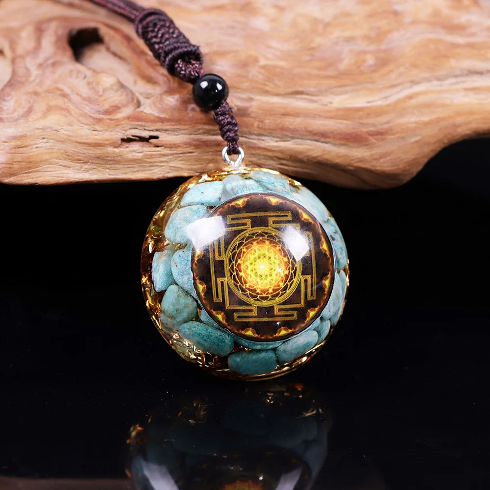 Pendentif Orgonite Pierre Bleu