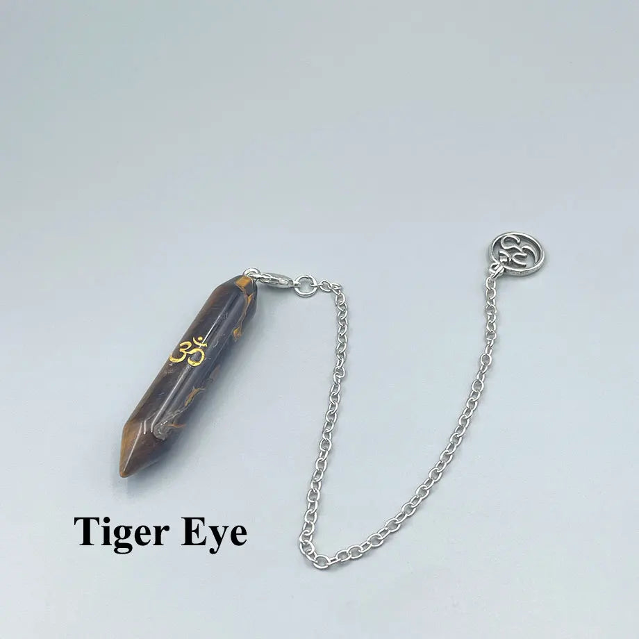 Pendule Divinatoire en Pierre Naturelle avec Symbole OM