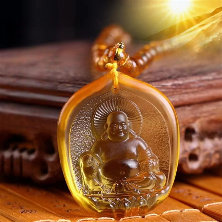 Gelber Buddha-Anhänger