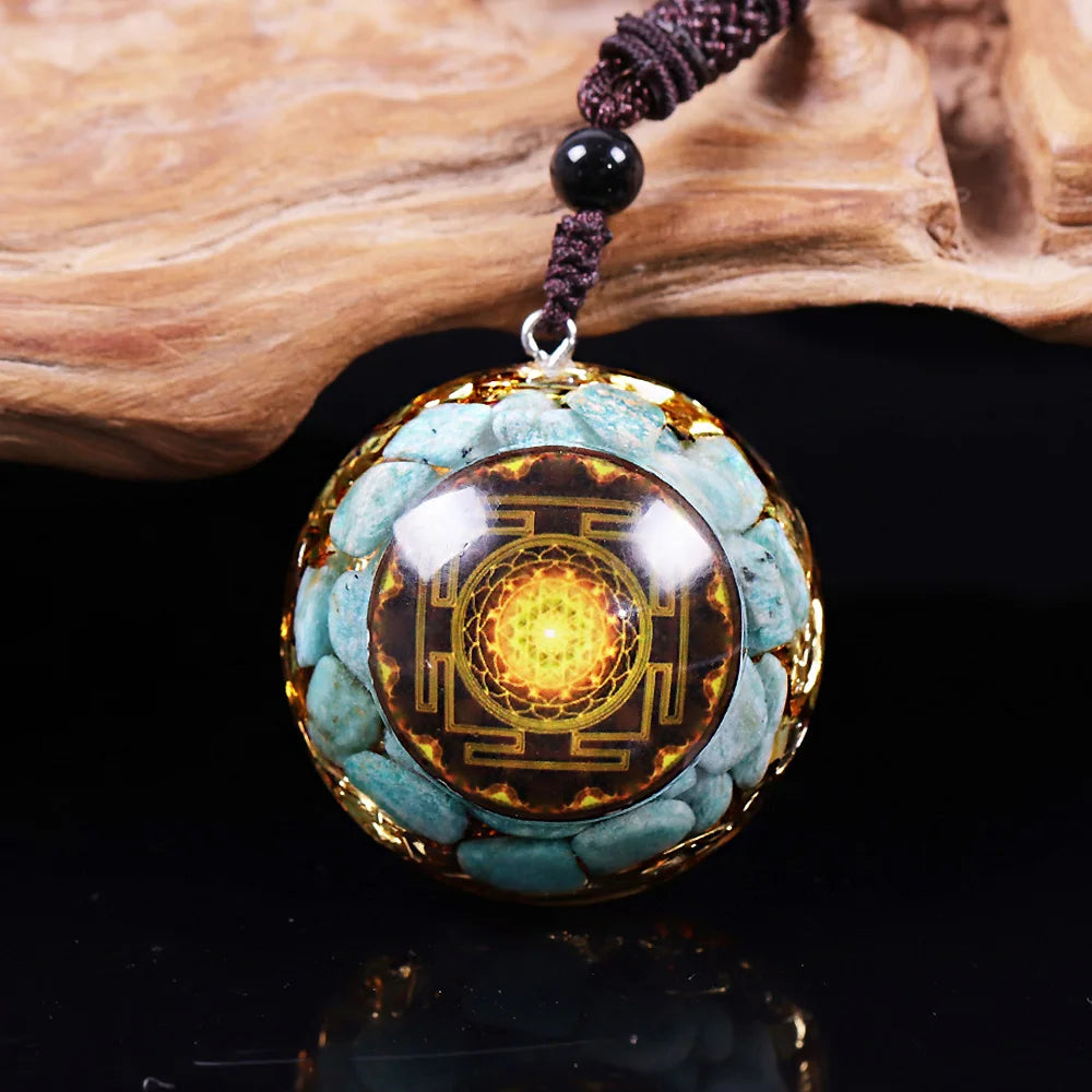 Pendentif Orgonite Pierre Bleu