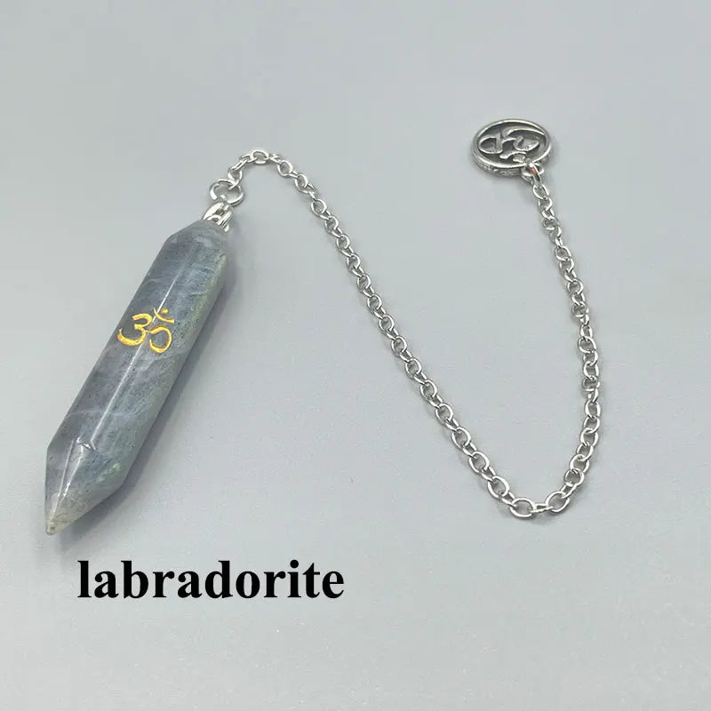 Pendule Divinatoire en Pierre Naturelle avec Symbole OM