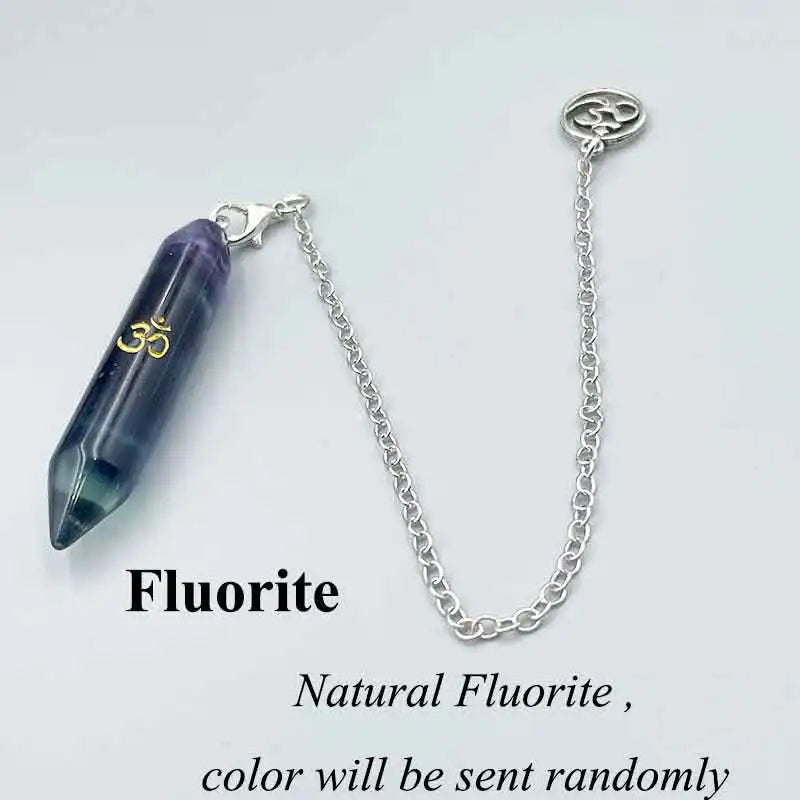 Pendule Divinatoire en Pierre Naturelle avec Symbole OM