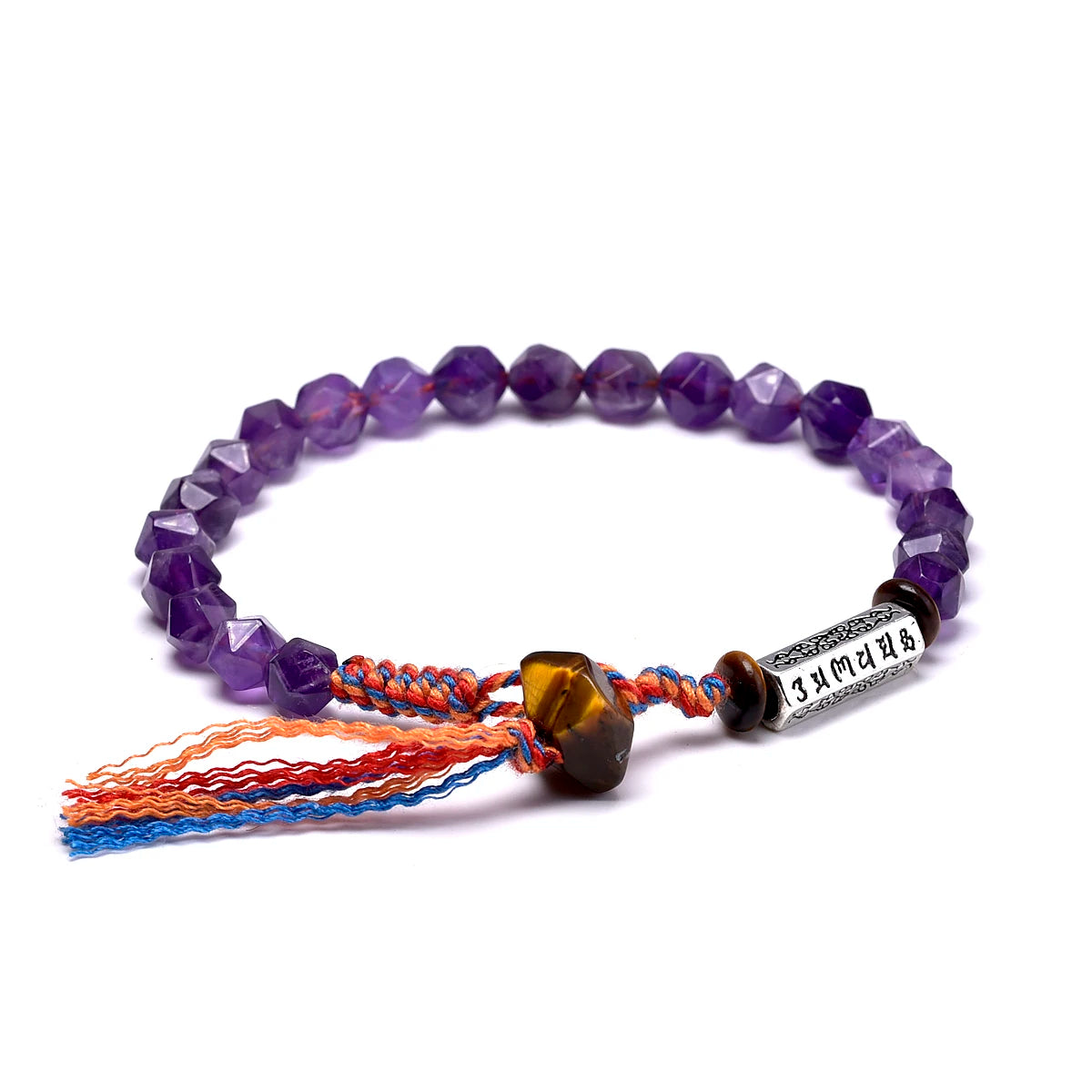 Tibetisches Om-Armband aus Amethyst