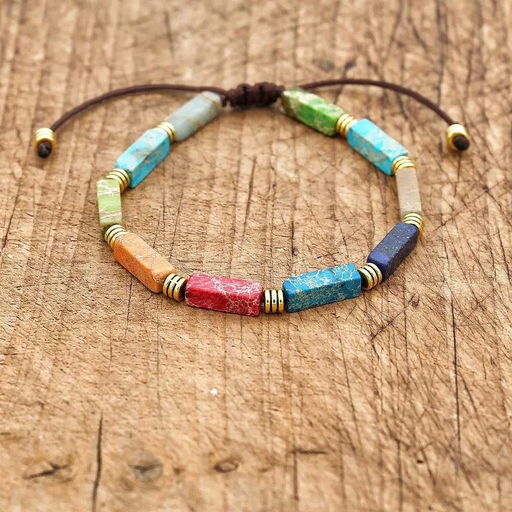 7-Chakren-Armband für Frauen mit Natursteinen