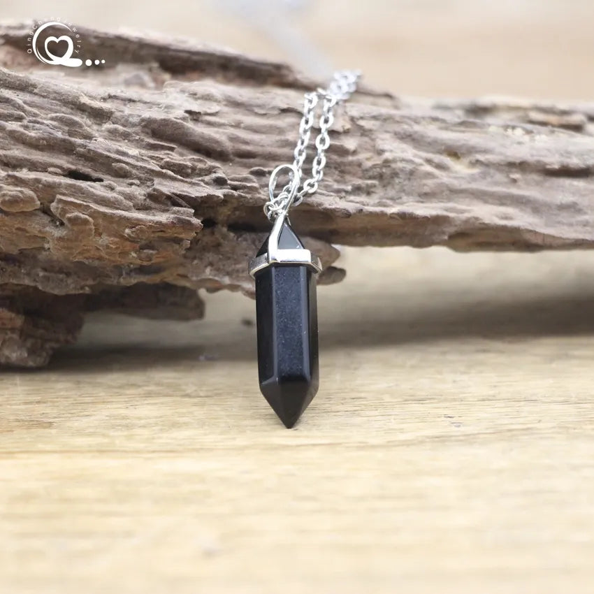 Collier Pierre Hexagonale