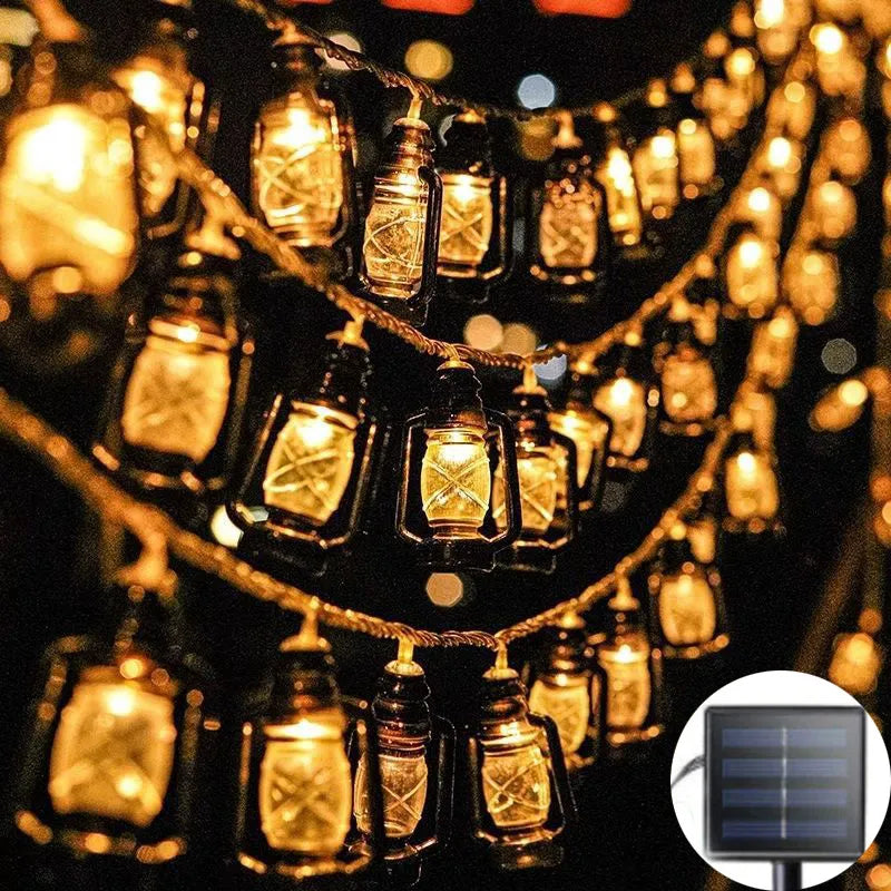 Guirlande Lanterne LED solaire Rustique