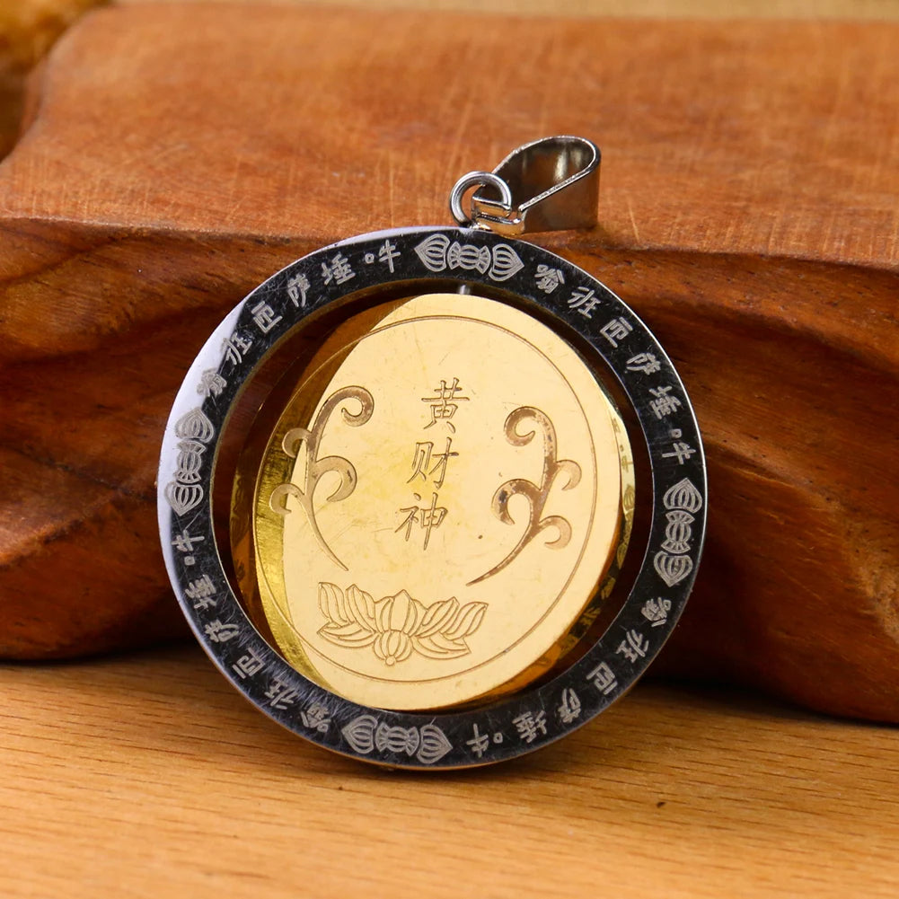 Rundes buddhistisches Om-Amulett aus Gold