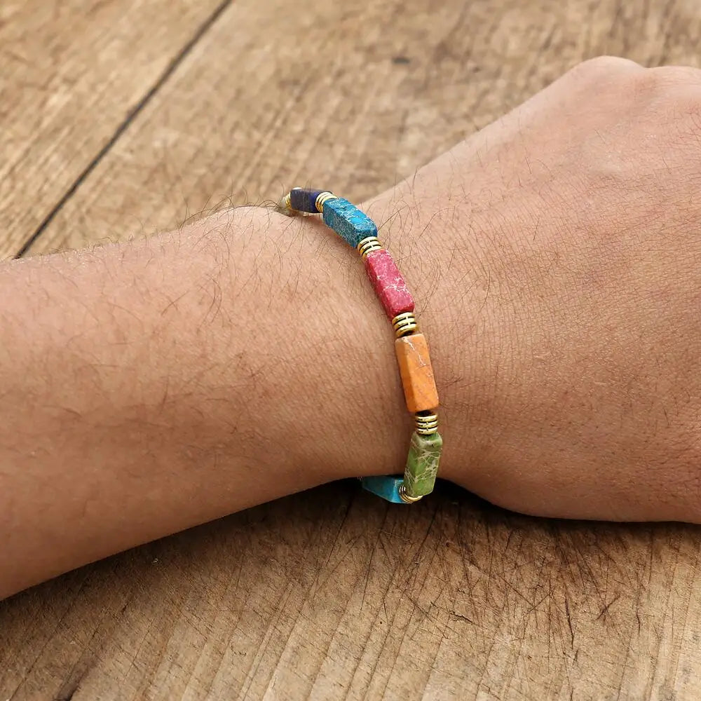 7-Chakren-Armband für Frauen mit Natursteinen