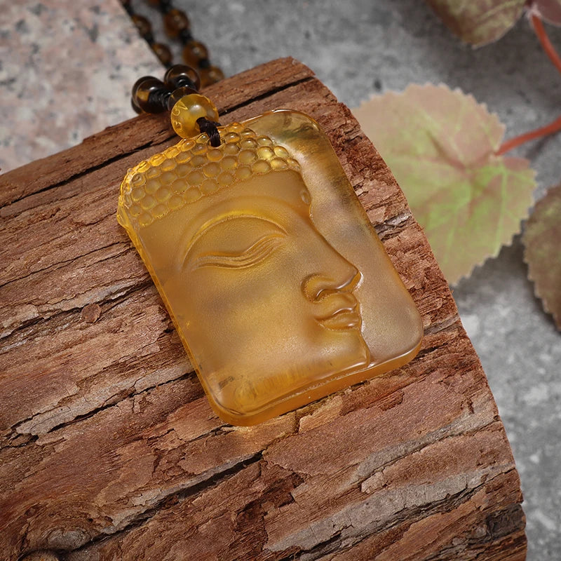 Pendentif Bouddha en Jade Jaune