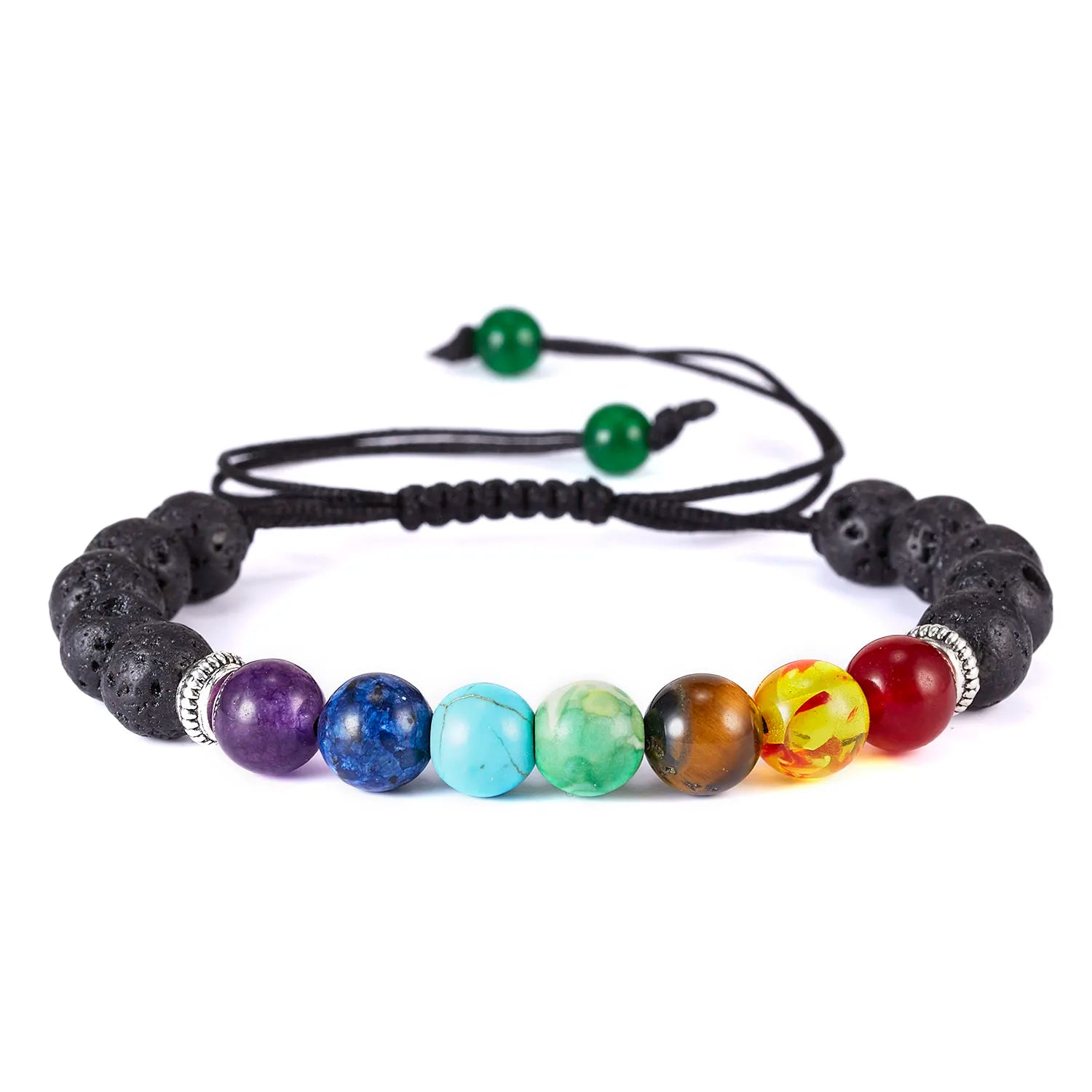 7 Chakren-Armband mit Lavastein