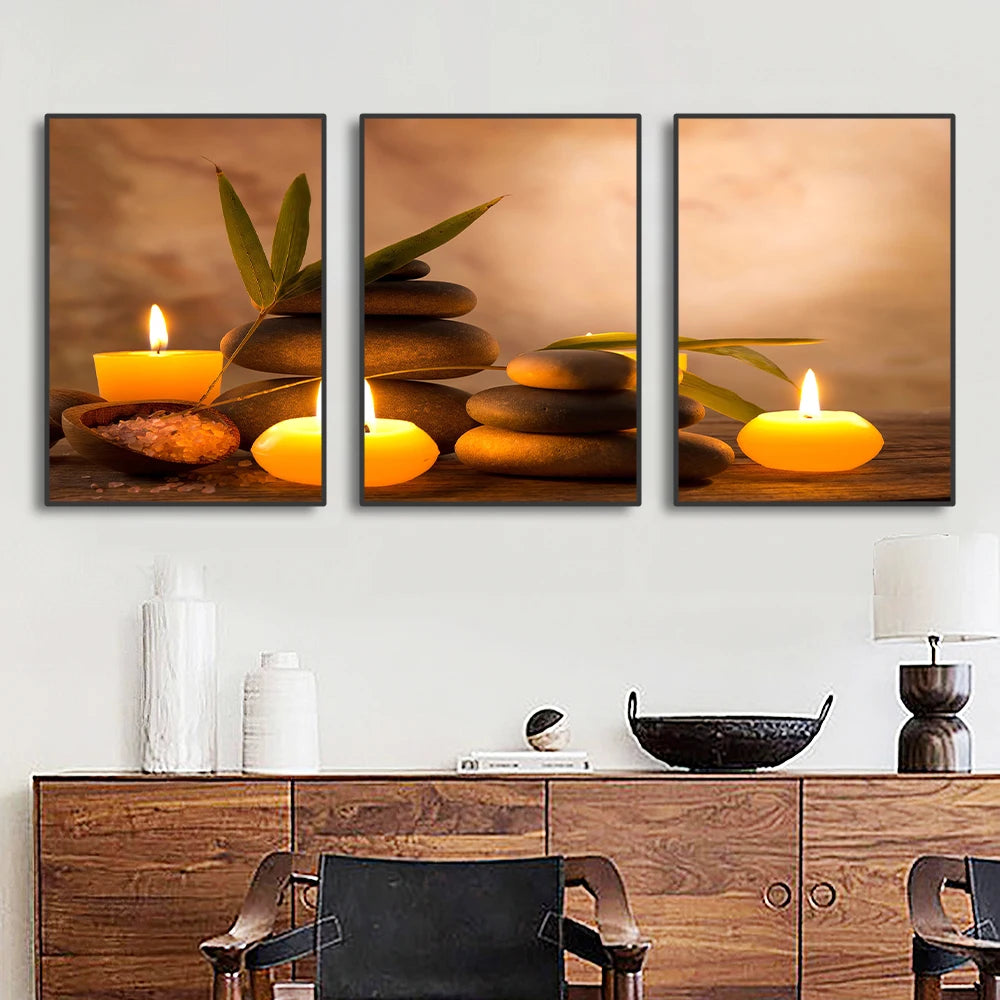 Tableau 3 Parties Zen Et Galet