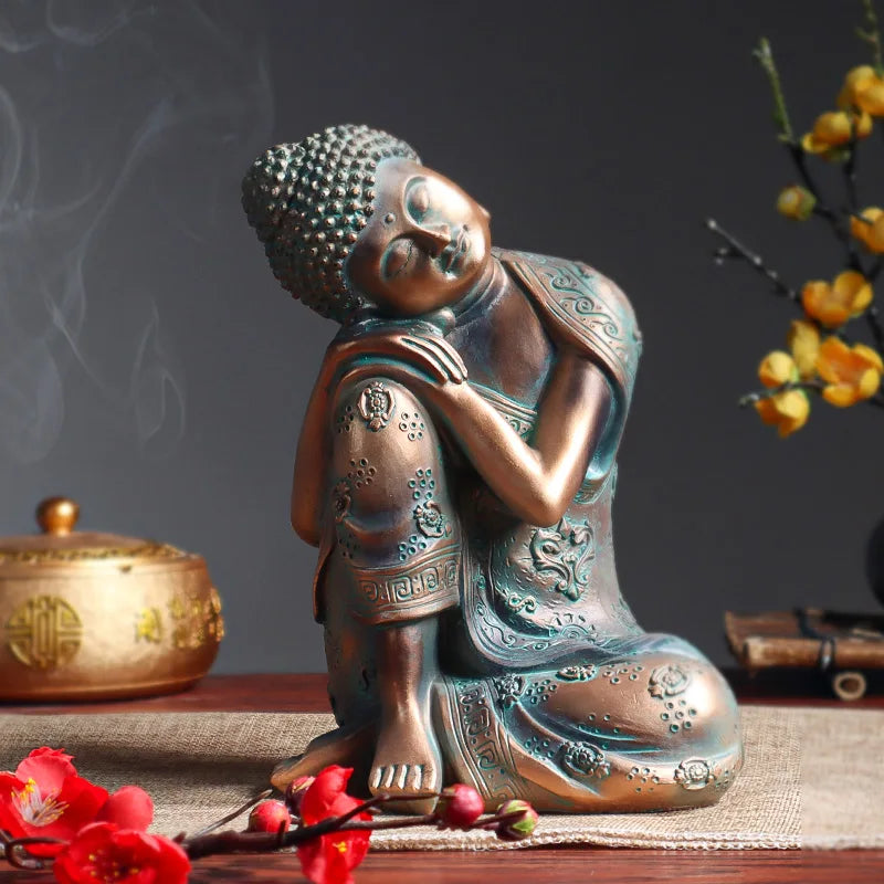 Bouddha rieur artisanal en résine 13cm
