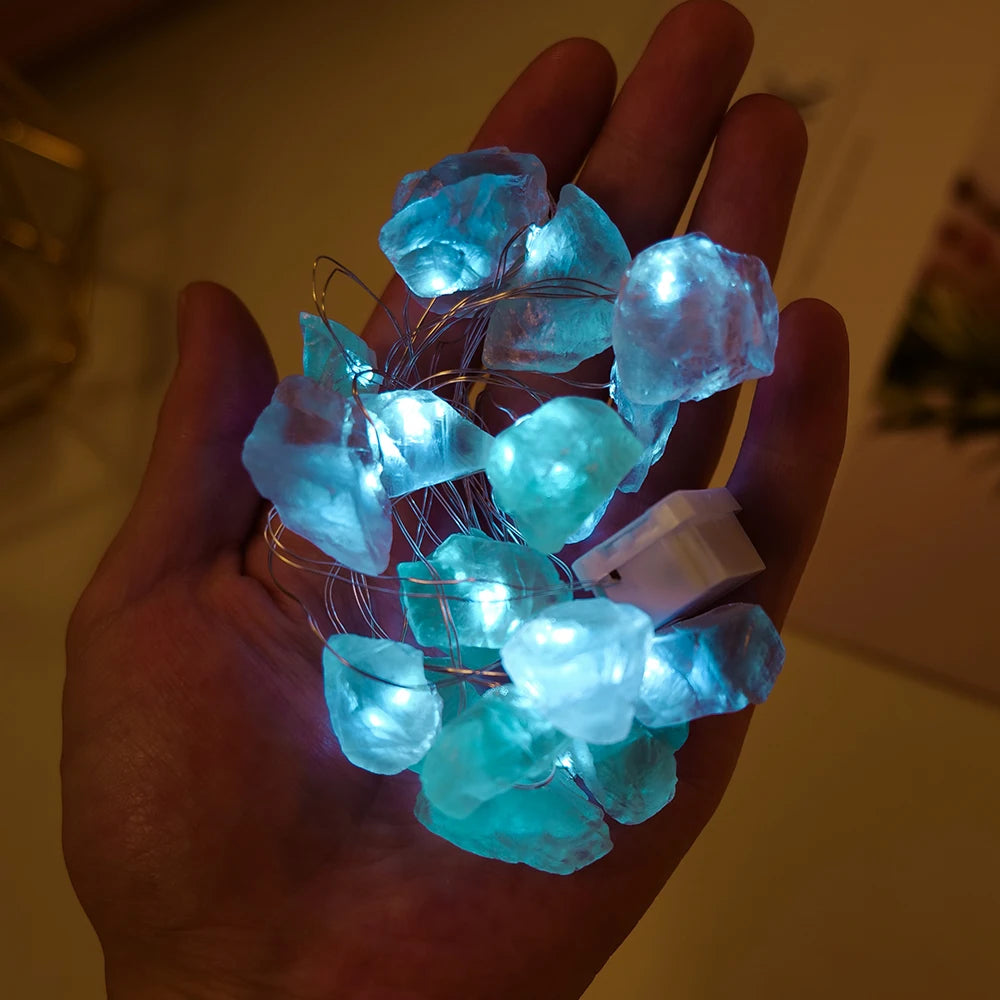 Natürliche Quarz-Lichtgirlande