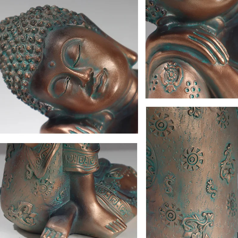 Estatua de Buda durmiente en resina.