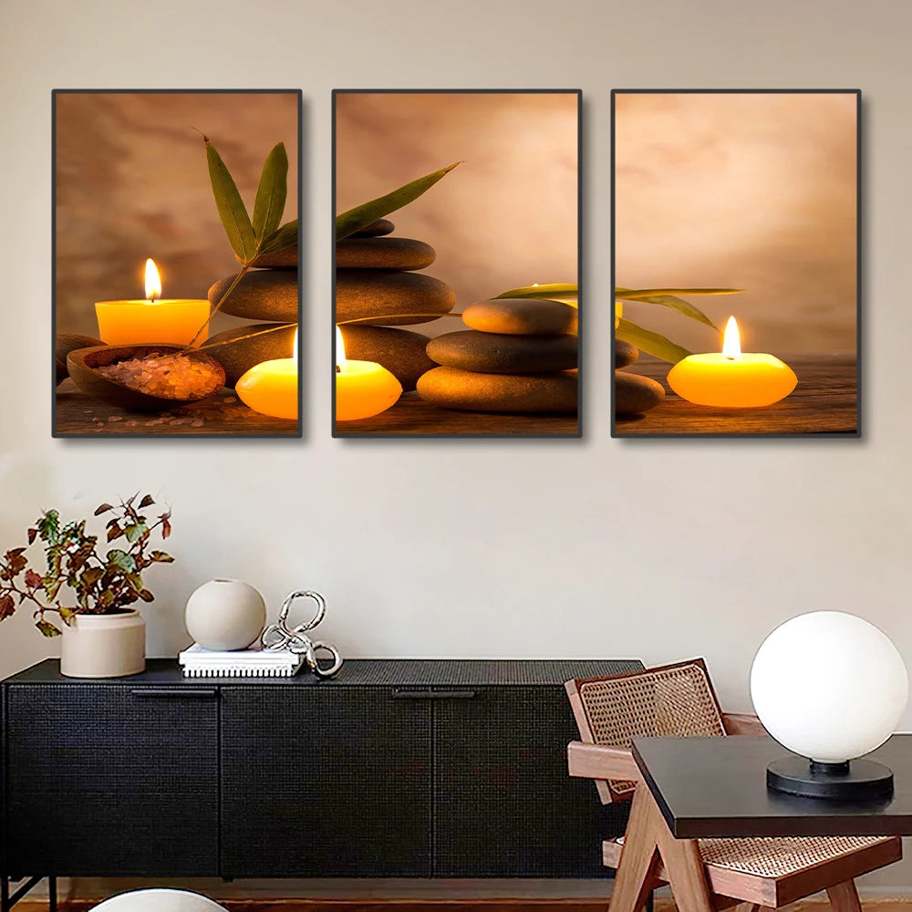 Tableau 3 Parties Zen Et Galet