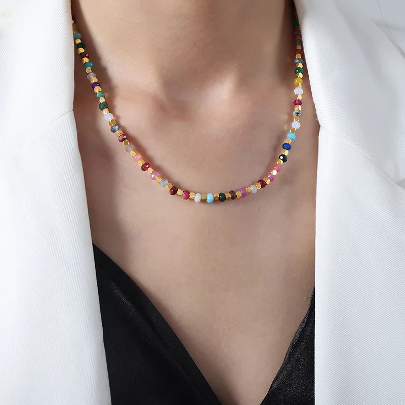 Collier pierres Fines Multicolores