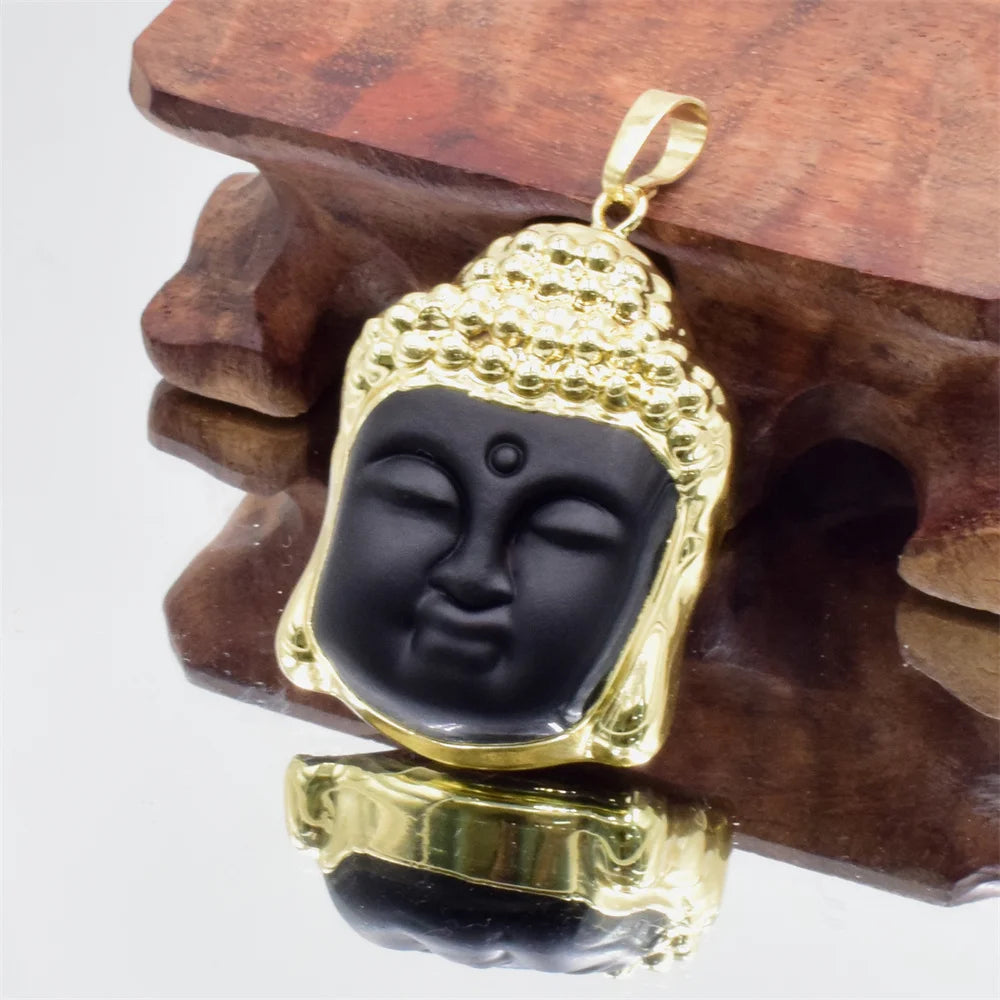 Obsidian-Buddha-Anhänger
