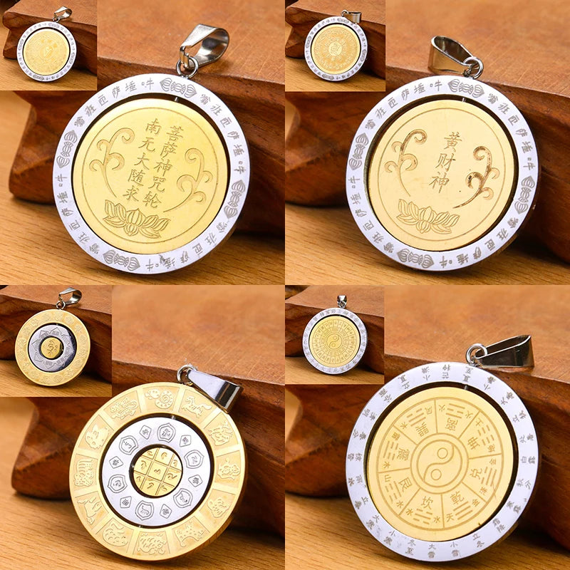 Rundes buddhistisches Om-Amulett aus Gold