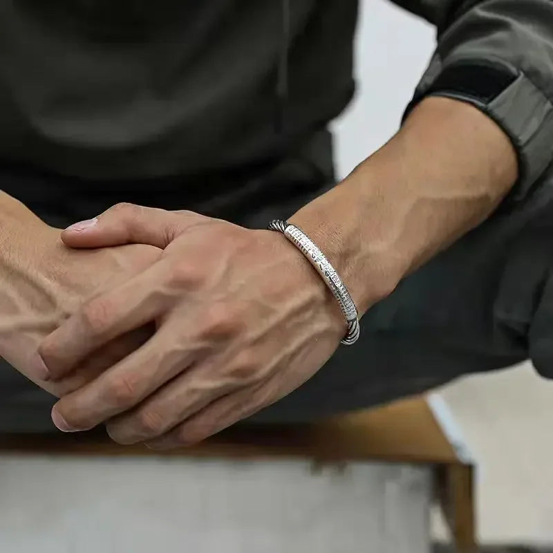 Bracelet Argent Tibetain Bouddhiste