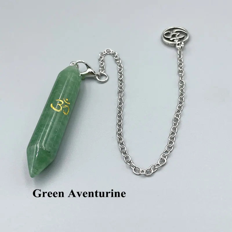 Pendule Divinatoire en Pierre Naturelle avec Symbole OM