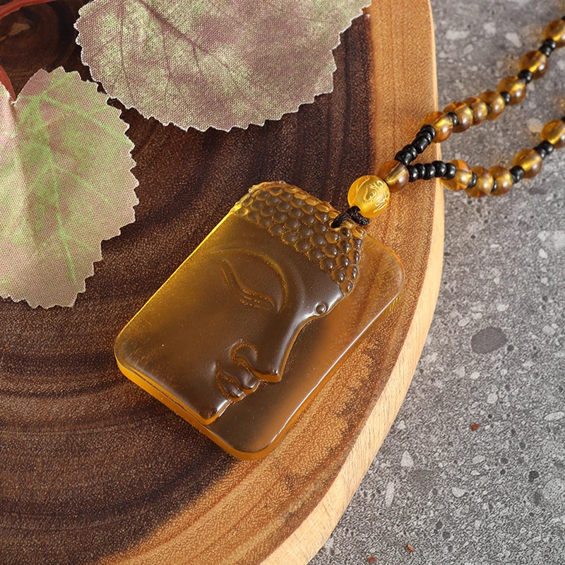 Pendentif Bouddha en Jade Jaune