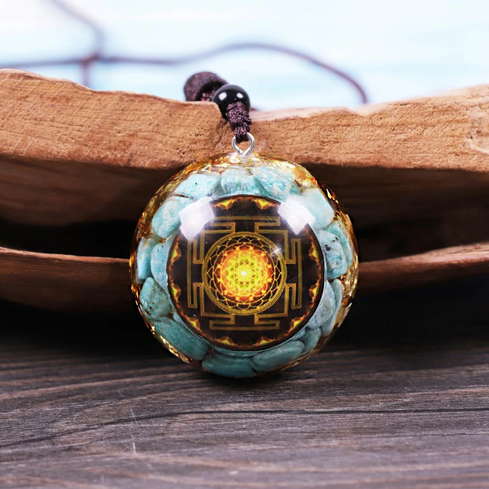 Pendentif Orgonite Pierre Bleu