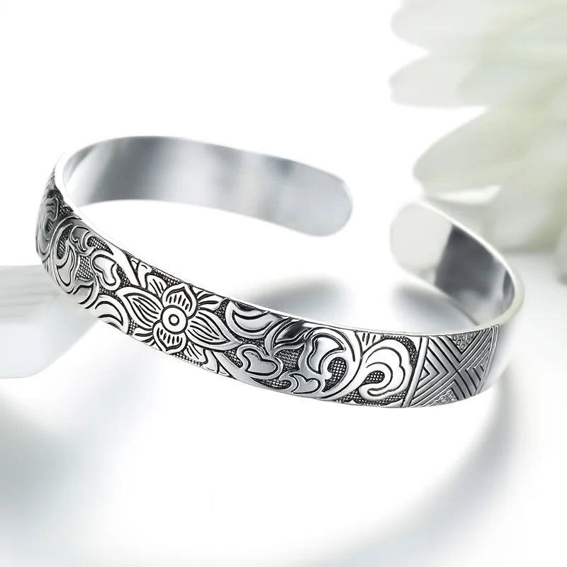 Bracelet Fleur de Lotus en argent