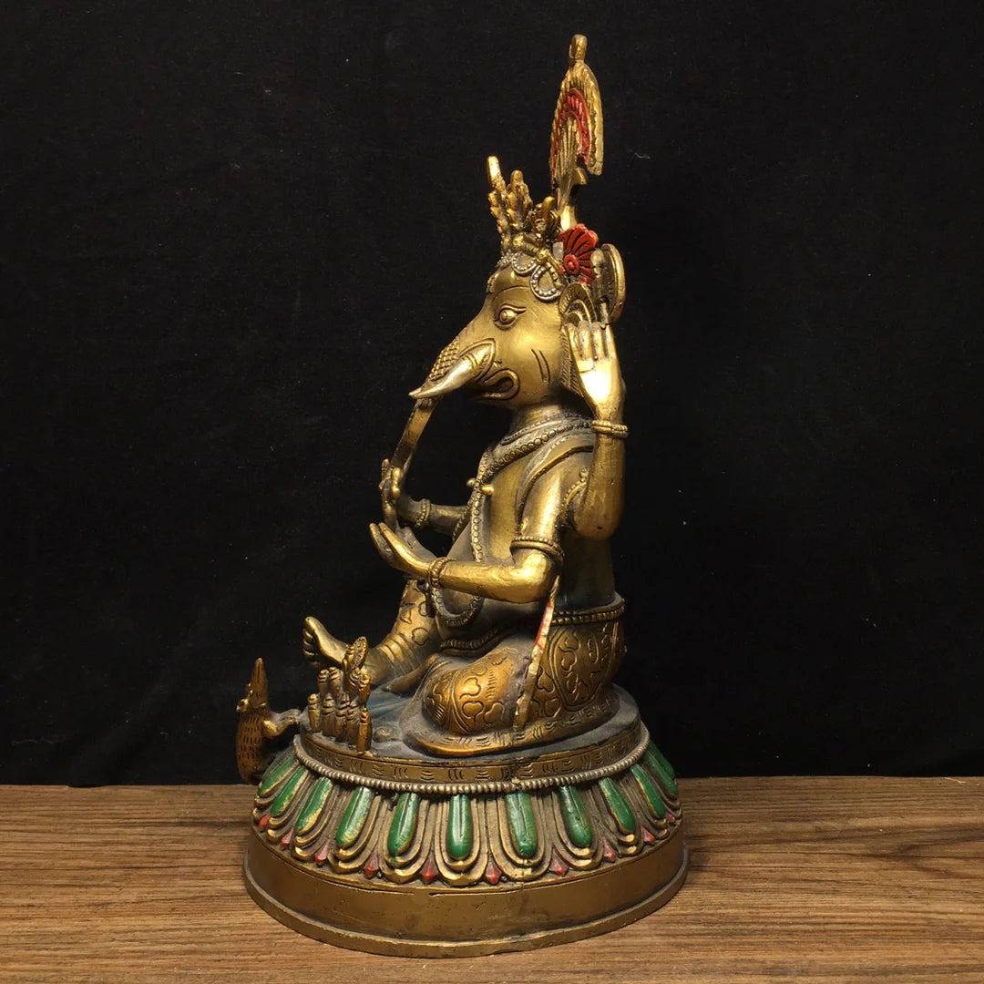 Statue de Ganesh en Cuivre Orné