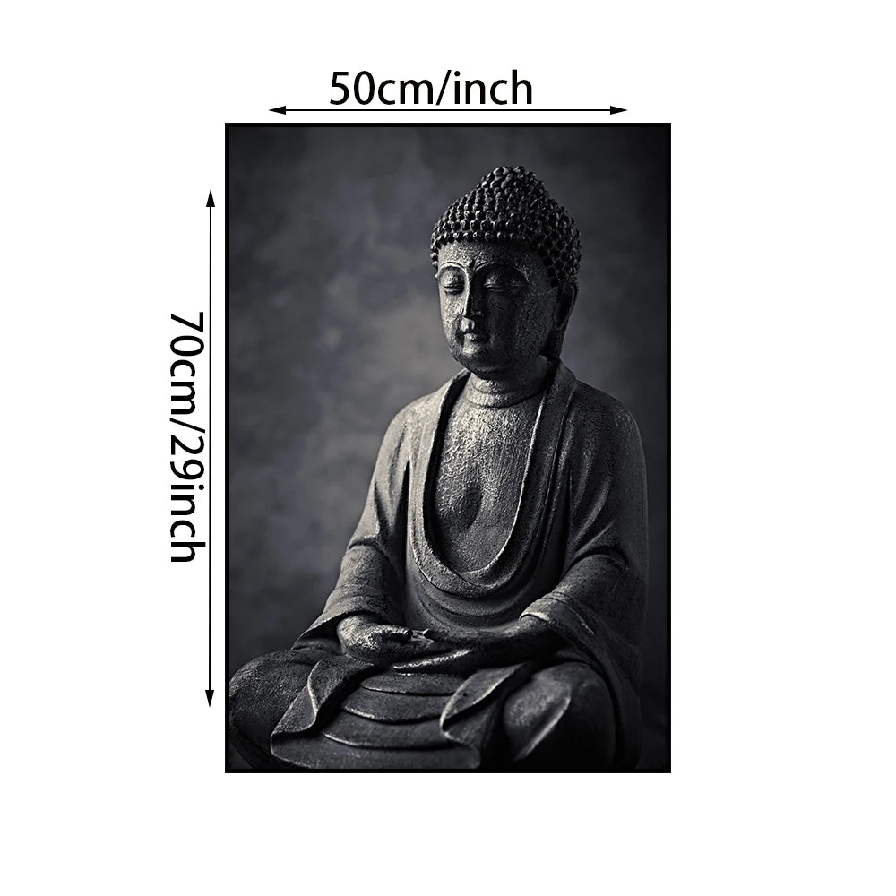Affiche Murale Bouddha Noir Méditation