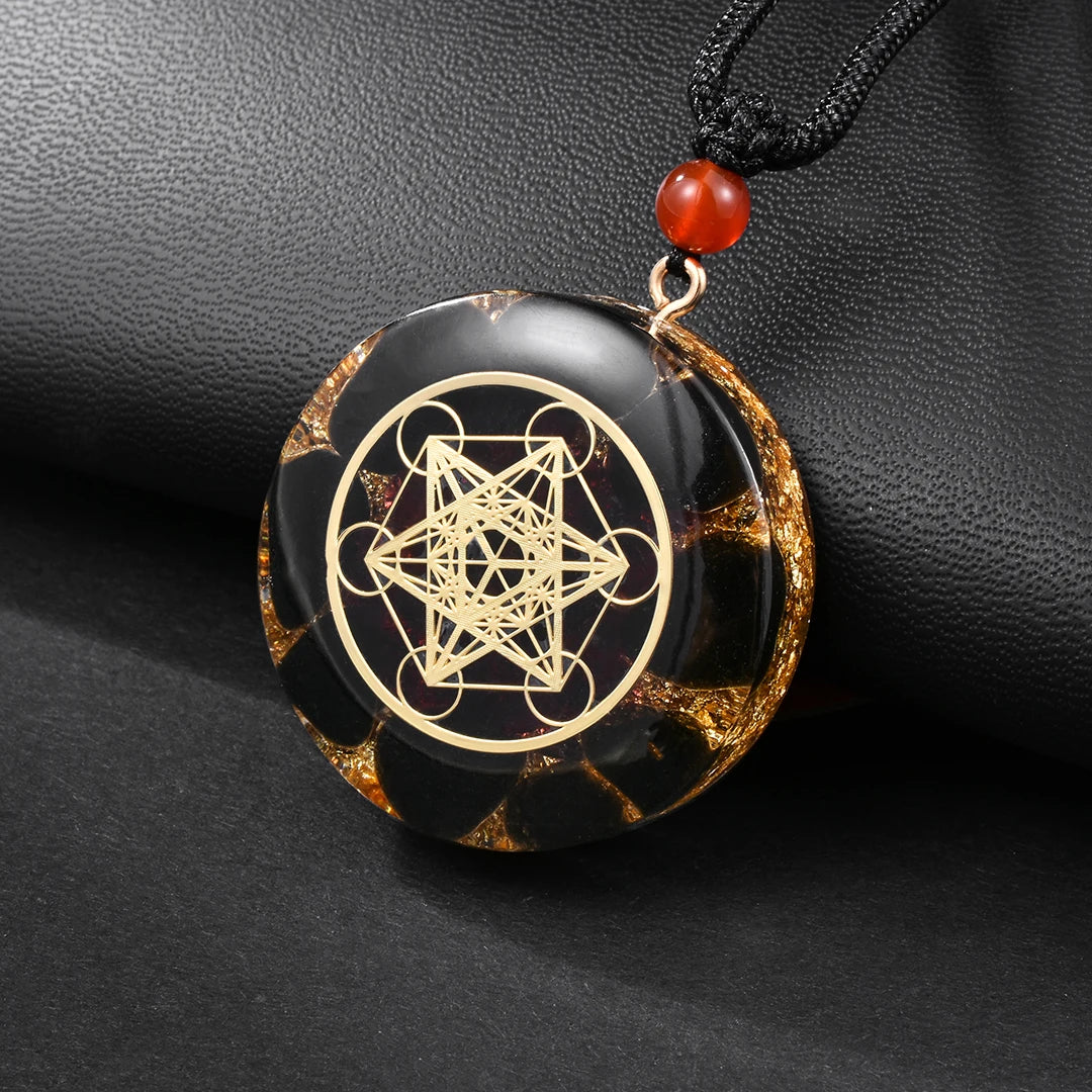 Pendentif En Obsidienne Métatron
