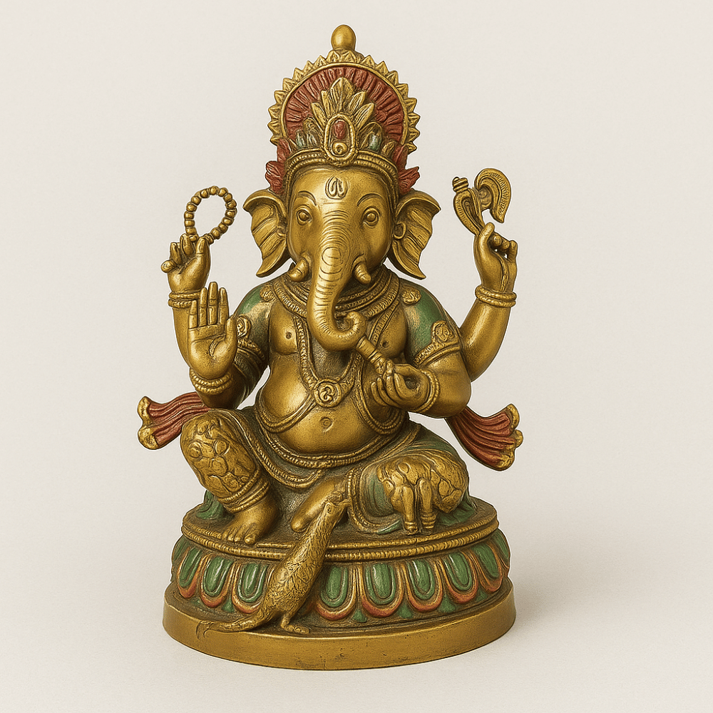 Statue de Ganesh en Cuivre Orné