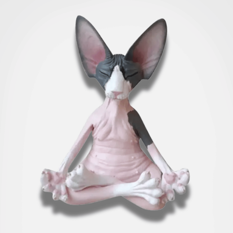 Estatuilla de gato de meditación esfinge