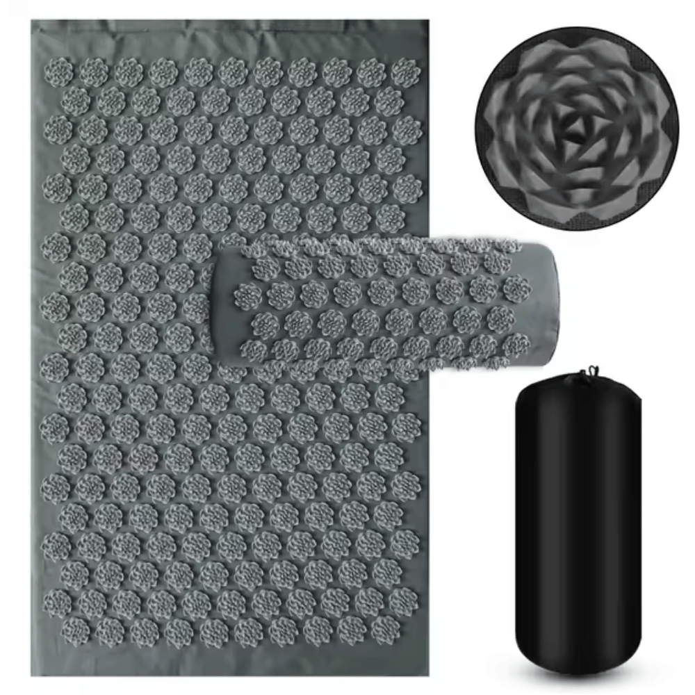 Estera de yoga de acupresión con flor de loto