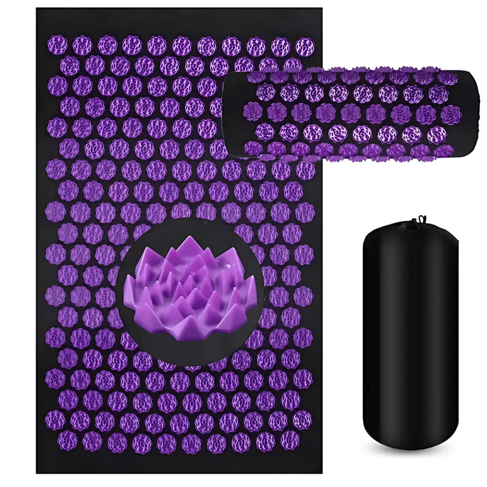 Estera de yoga de acupresión con flor de loto