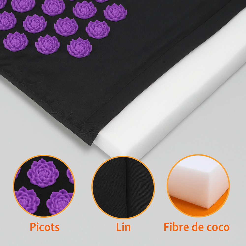 Estera de yoga de acupresión con flor de loto