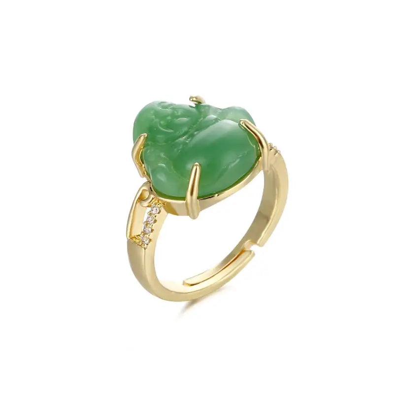 Bague Bouddha (Pierre Jade) - Ajustable / Jade