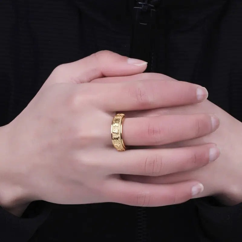 Bague Mantra Bouddhiste Or