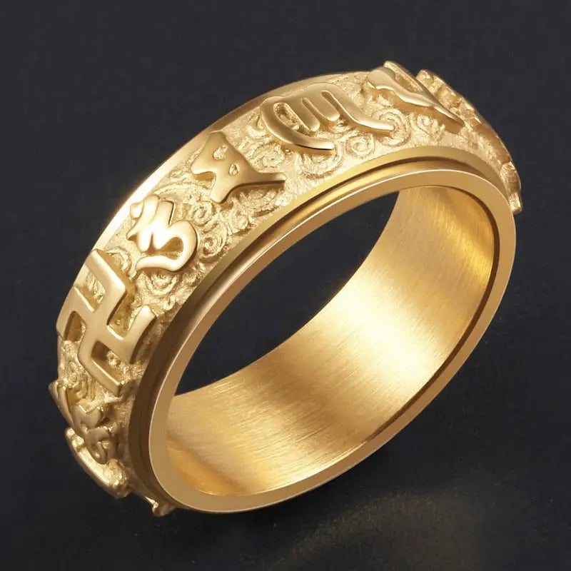 Bague Mantra Bouddhiste Or
