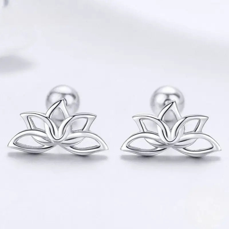boucle d’oreille fleur de lotus argent
