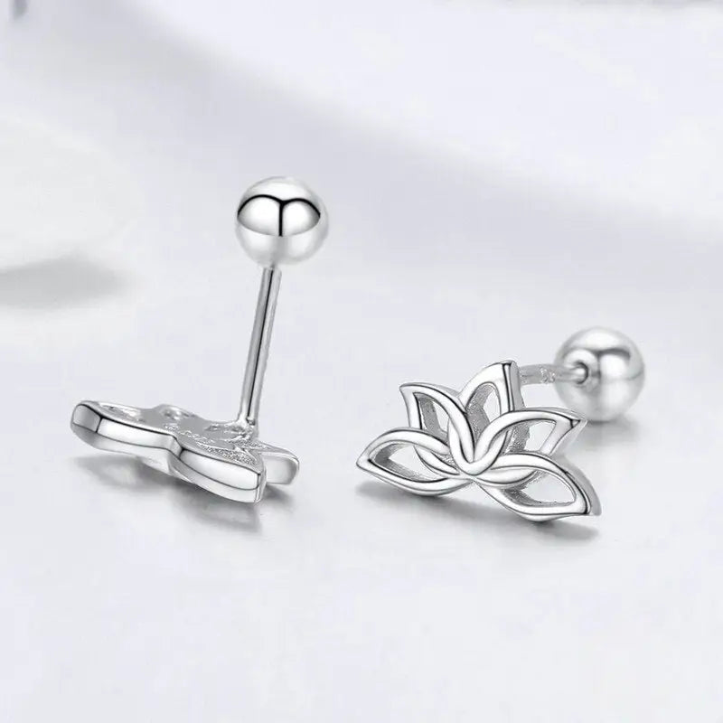 boucle d’oreille fleur de lotus argent